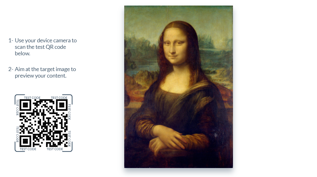 Mona Lisa expression QR Code link to prototype