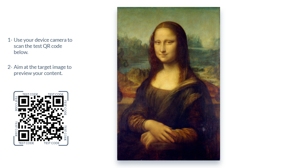 Mona Lisa expression QR Code link to prototype