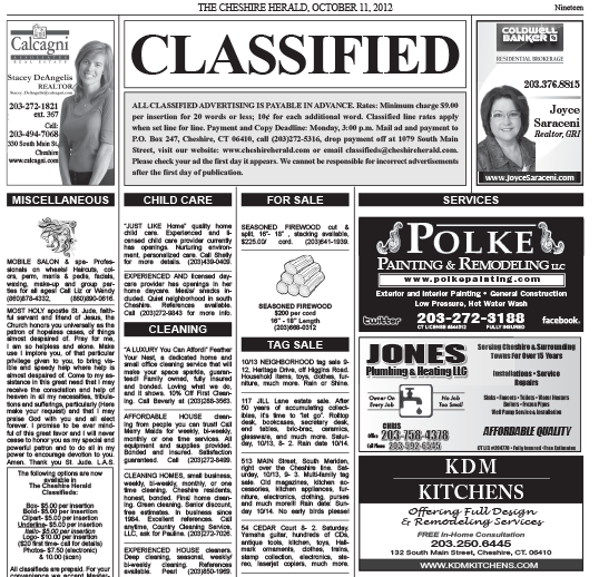 Classifieds layout