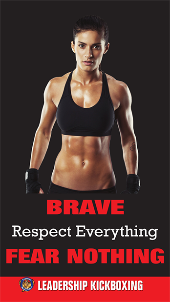 Brave Banner with Woman in strong Pose